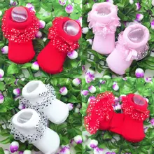 Носочки-пачки для новорожденных девочек кружевные хлопковые короткие носочки 3 цветов повседневные От 0 до 12 месяцев с цветочным рисунком популярные милые носочки Pudcoco, лидер продаж