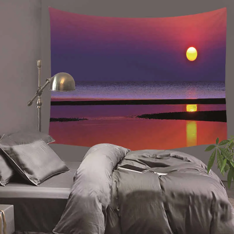 

3D Sea Beach Nature Scenery Printed Modern Wall Hanging Tapestry Fashion Bohemian Bedspread Throw Blanket Beach Towel Picnic Mat
