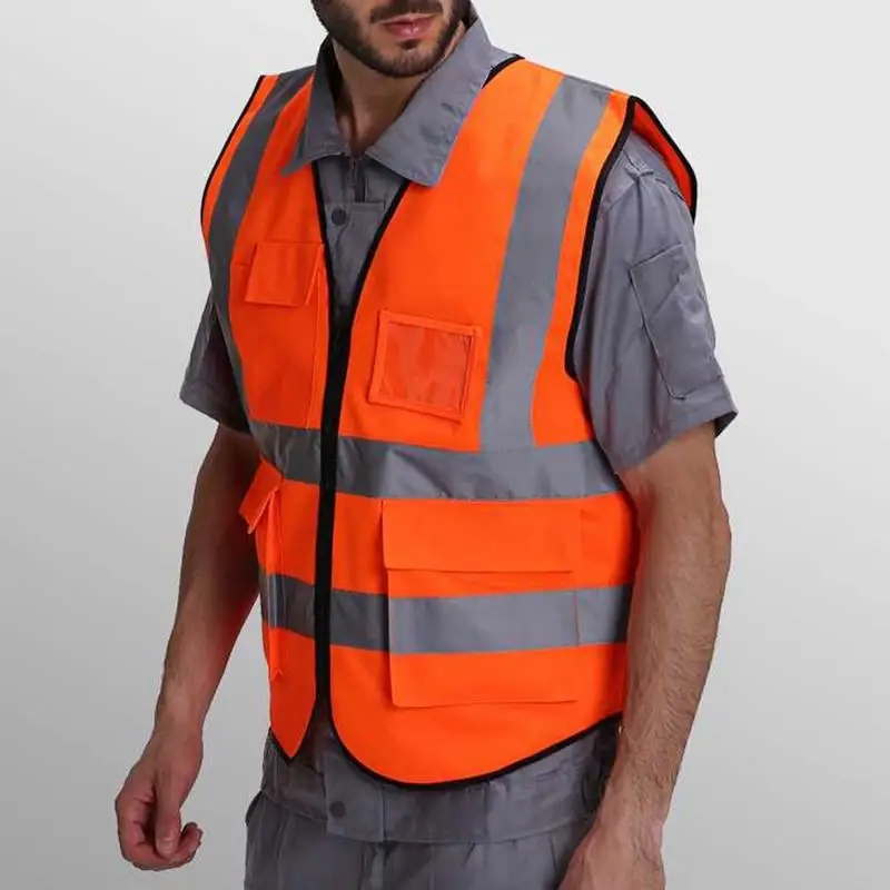 Светоотражающий жилет для безопасности Hi Vis трикотажная ткань уличная Ночная