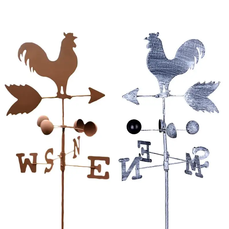 

120cm Retro Cock Weather Vane Metal Iron Wind Speed Rotation Direction Indicator Garden Decoration Windmill Gardening Supplies