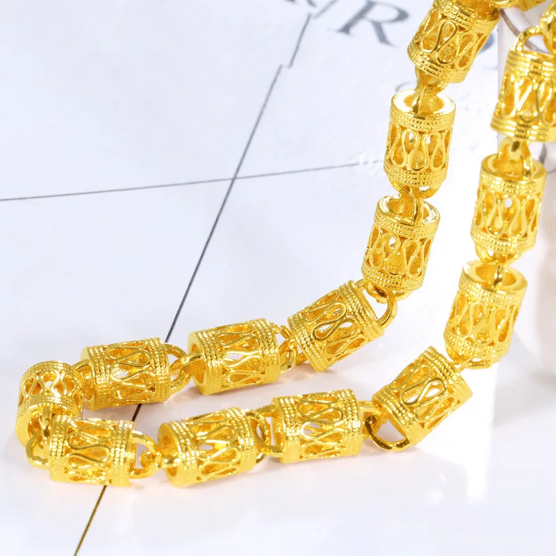 

Vietnam Alluvial Gold Fashion Dragon Necklace for Men European Currency Money Buddha Beads Necklace