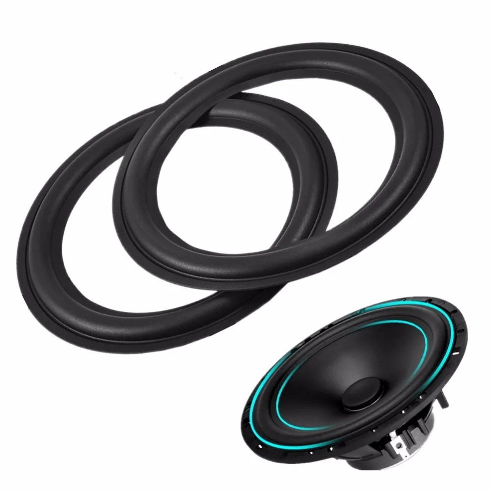 2pcs 8 inch Elastic Loudspeaker Speaker Surround Repair Rubber Woofer Edge Repair Durable Woofer Ring