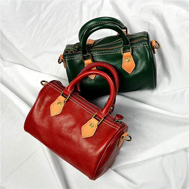 

Real Cow Leather Ladies Women Genuine Leather Handbag Shoulder Bag High Quality Designer Luxury Brand Boston Crossbody Bag Totes