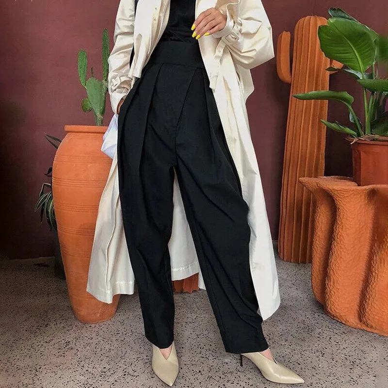 Fashion Women Wide Leg Pants High Waist Long Trousers Solid Casual Female Loose Trousers Fashion Women Wide Leg Pants High Waist Long Trousers Solid Casual Female Loose Trousers