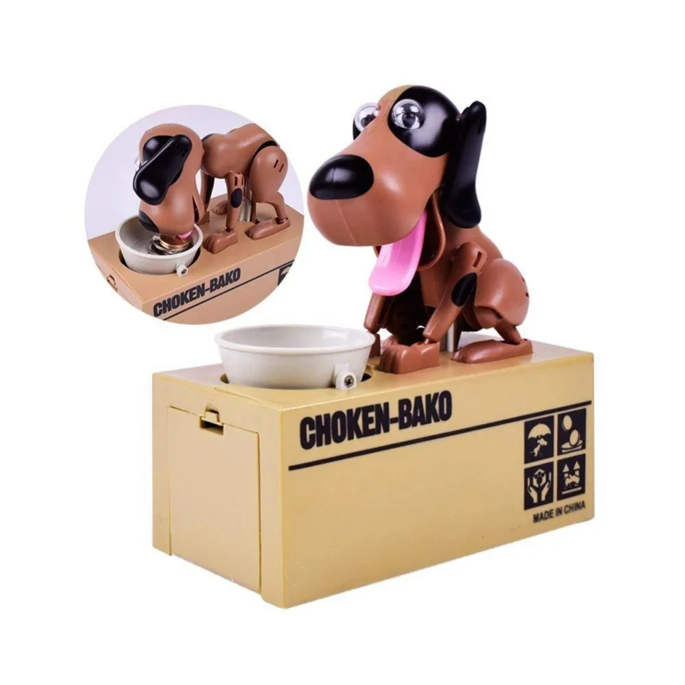 

1PC Electronic Cartoon Robotic Dog Piggy Bank Kids Gift Automatic Stole Coin Piggy Bank Funny Dog Money Saving Banks