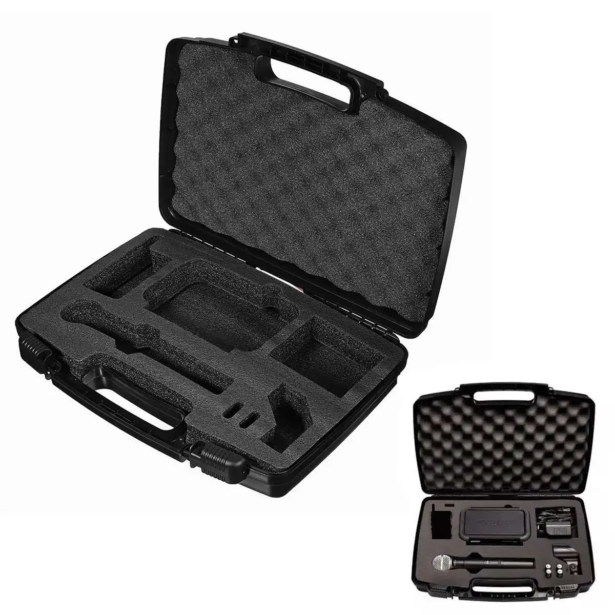 

Lock Wireless Microphone shockproof Storage Box Microphone Special Aerial Box Sample Display Empty Box Suitcase PGX4/PGX24
