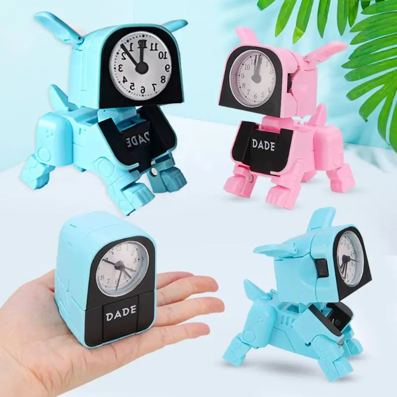 

Creative Manual Deformation Dog Alarm Clock Electronic Cartoon Robot Wake Up Timer Kid Toy Gift Alarm Clock For Children