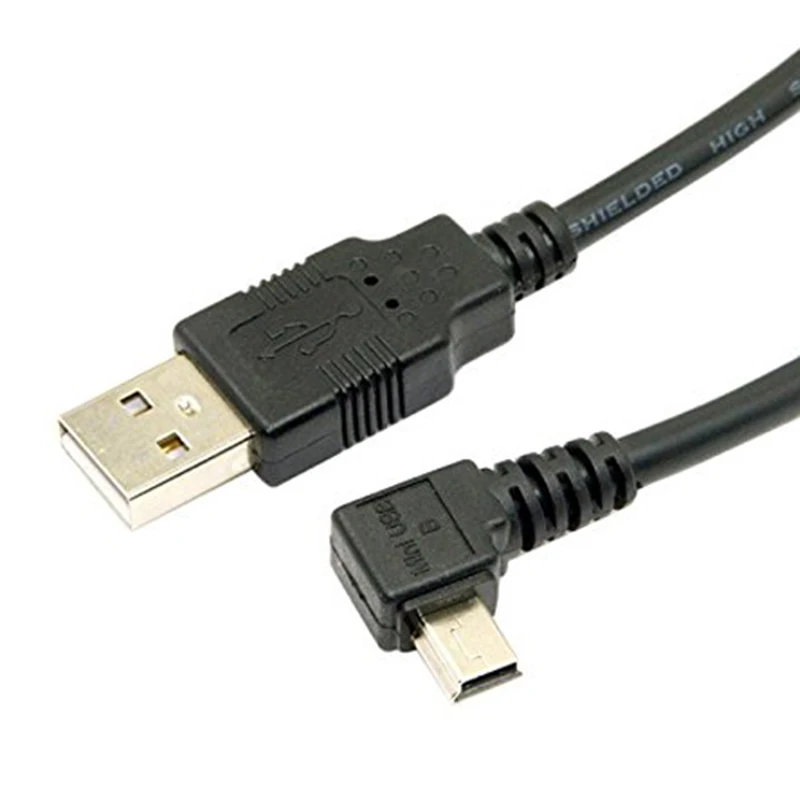 Горячие TTKK мини-usb B Тип 5pin мужской прямоугольный 90 градусов к USB 2,0 Мужской кабель для передачи данных 1,8 м