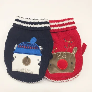 

Pet Clothing Christmas Dog Sweater Autumn Winter Soft Warm Elk Bear Knitting Coat For Puppy Kitten New Fashion Pet Products