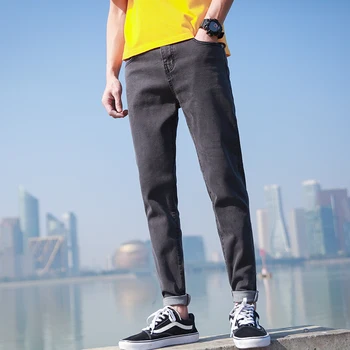 

Spring New Skinny Jeans Men Fashion Solid Color Casual Denim Pants Man Slim Streetwear Hip Hop Cowboy Trousers Male Clothes