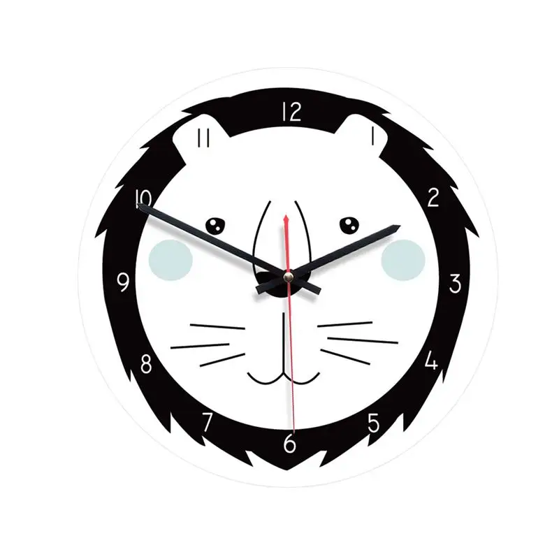 1PC Round Wall Clock Modern Decorative Nordic Style Acrylic Mute Wooden Clock Wall Clock for Kitchen Bedroom Living Room Office