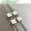 2 pièces SBR20 guide linéaire 1500 mm 20mm rails linéaires 4 pièces SBR20UU roulement à billes bloc CNC routeur ► Photo 1/6