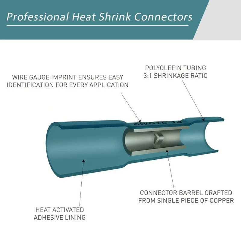 Электрические разъемы, 135 шт термоусадочный Провод Комплект разъемов с клейкой подкладкой, водонепроницаемые кольцевые клеммы, для морской и Au