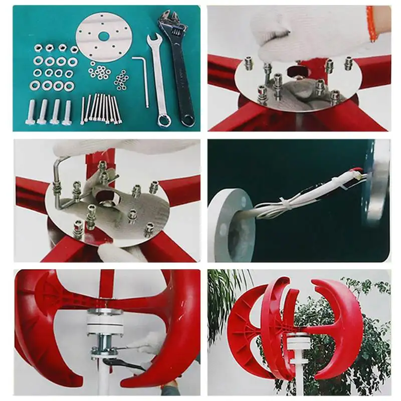 Skup 800W turbina wiatrowa 12V24V 4 ostrze latarnia oś pionowa do użytku domowego użytku ulicznego