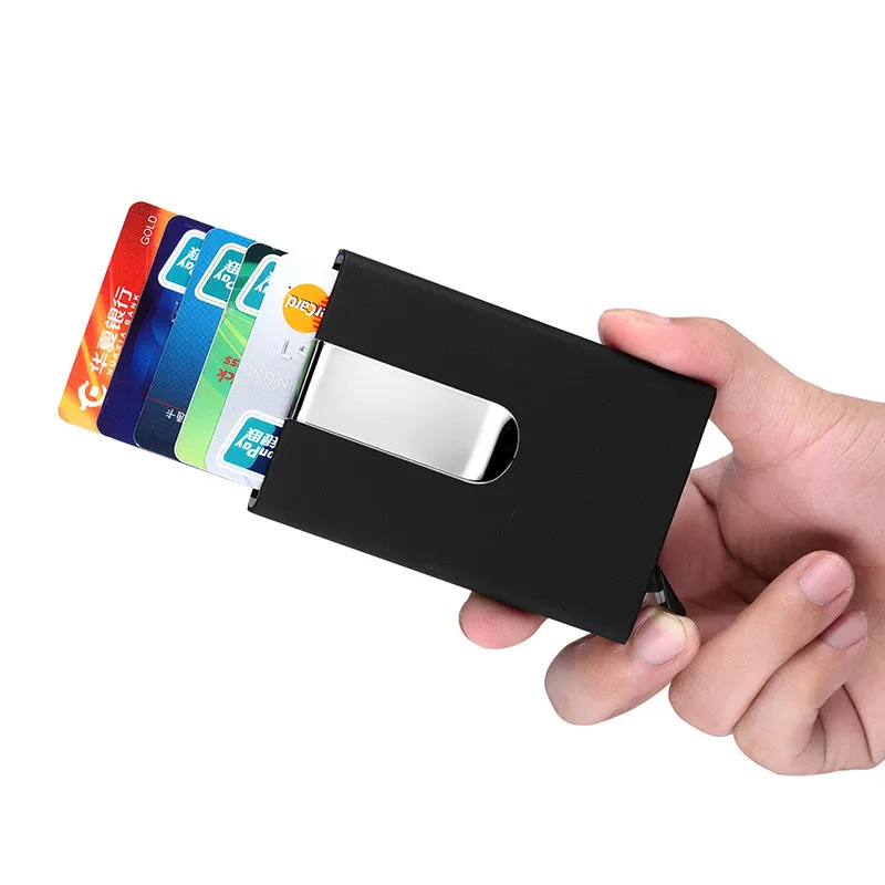 

Hot Sale Credit Card Holder Waterproof Cash Money Pocket Box Aluminum Business Men ID Card Holder Wallet Card Cover