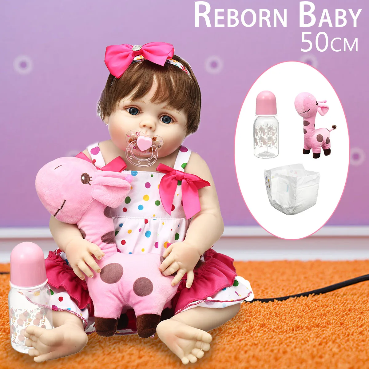 

58cm Baby Silicone Doll Reborn Baby Doll Handmade Simulated Soft Toy Reborn Toddlers Skin Lifelike Dolls Toys For Children