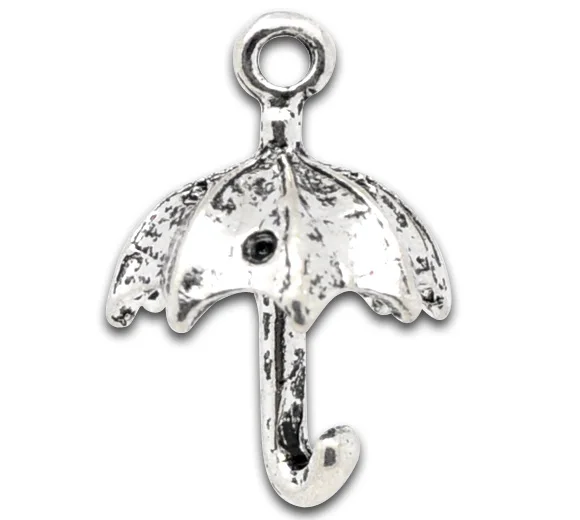 Lovely 40 Silver Tone Umbrella Charm Pendants 20x14mm (B12276)in