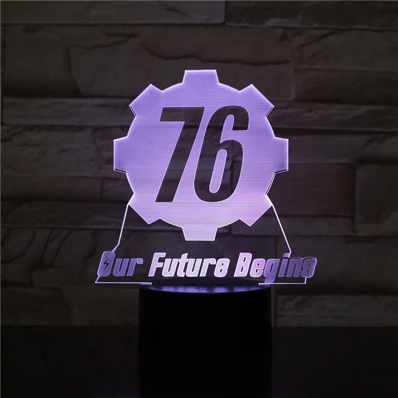3D светодиодный ночник Fallout 76 наше будущее начинается с USB детский и подарок