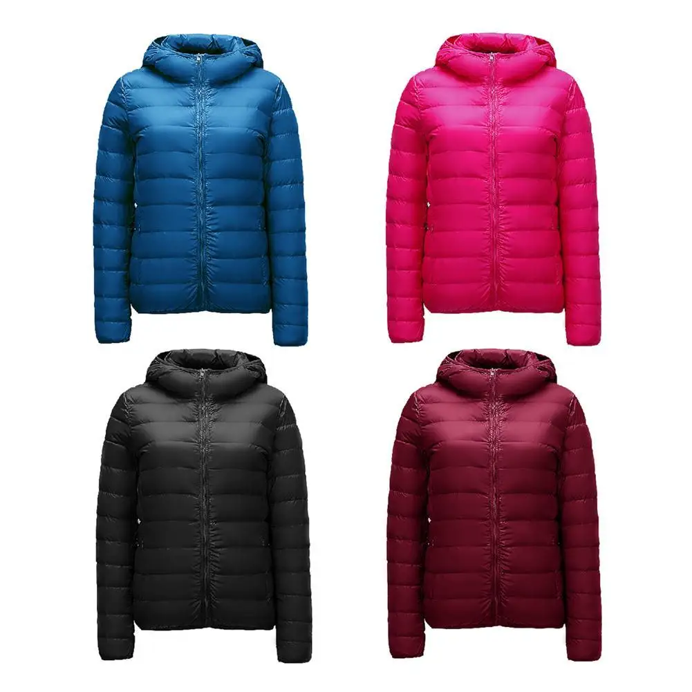 

Colorful Winter Jacket Women Ultra Light Down Jacket Women Hooded Coat Duck Down Jacket Packable Thin Feather Short