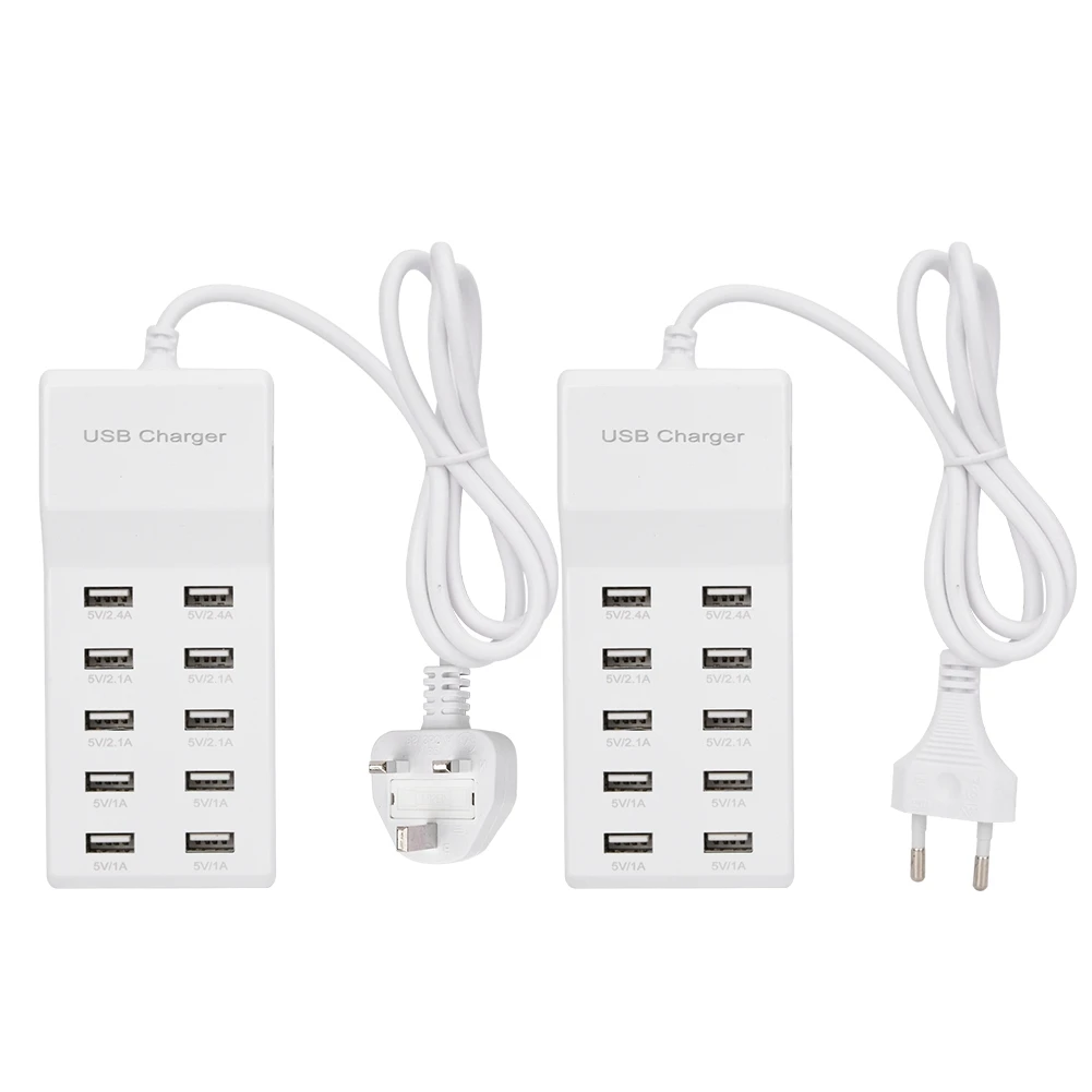 Топ sale10 port 5V12A быстрый USB зарядное устройство концентратор адаптер питания 100 240
