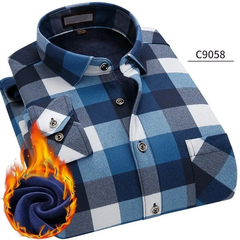 Плед Slim Fit Erkek Giyim Hemden Herren Повседневное военные Kemeja Pria Гавайский уличная зимняя