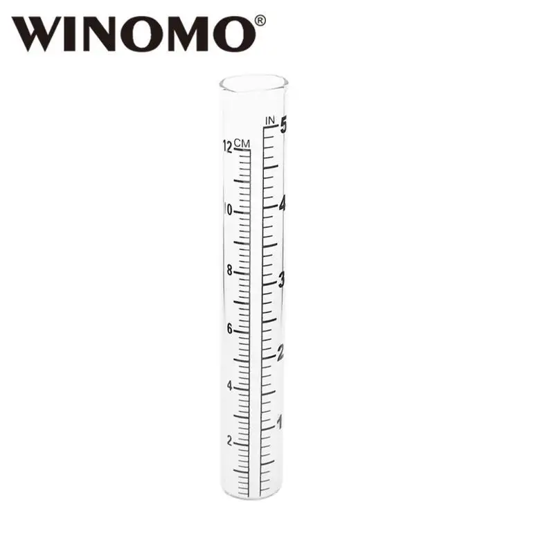 

WINOMO 12cm Glass Flat-bottomed Rain Gauge Meter Test Tube with Scale