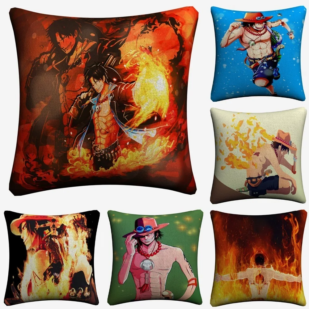 One Piece Ace On Fire аниме-фигурка декоративное хлопковое белье чехол для подушки 45x45 см