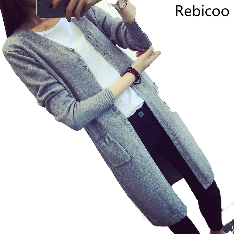 New Spring Women Sweater Cardigans Casual Warm Long Design Female Knitted Coat Cardigan Lady |