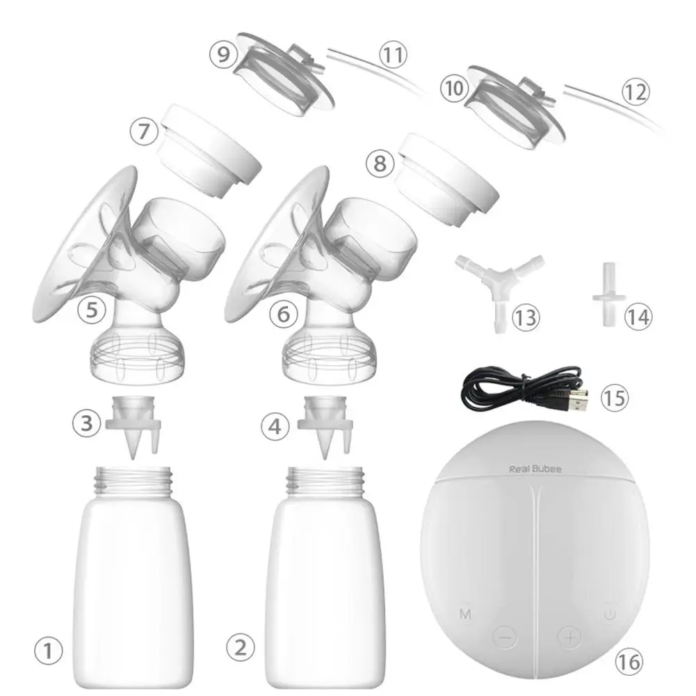 Kidlove Double Side Electric Breast Pump Automatic Massage for Postpartum Feeding USB Electric Breast Pump with baby milk bottle