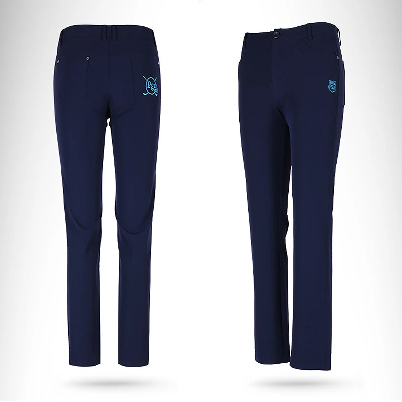 Pgm женские брюки для гольфа высокая эластичная спортивная одежда Карандаш Гольф брюки для тенниса темно-синий