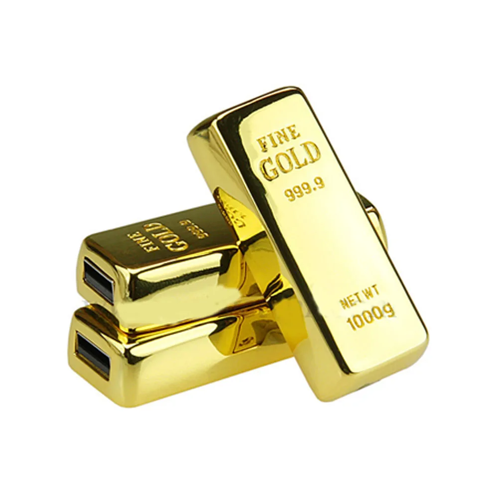 

J-boxing USB Flash Drive 32GB Golden Bar Shape Pendrives 16GB 8GB USB 2.0 Memory Stick 64GB for Computer Laptop Mac 5PCS/Lot