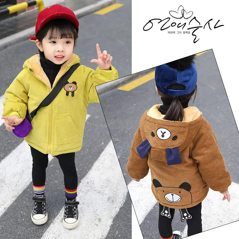 

Baby Girls Loose Coat 2018 New Pattern Children Increase Thickening Jackets Child