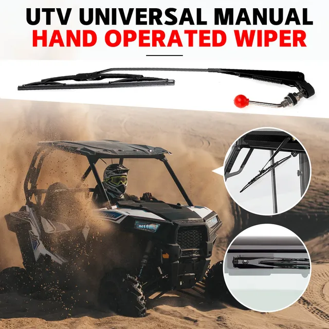 Universal Utv Hand Operated Wiper Kit For Hard Coated Polycarbonate Windshields By Emp