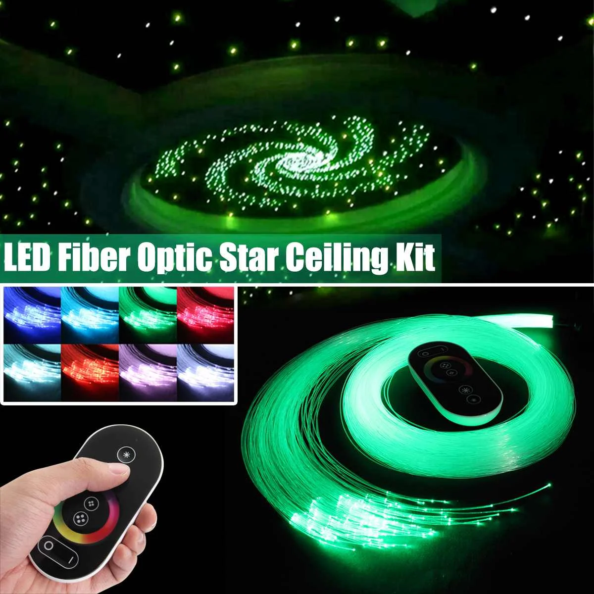 

12V 6W RGB LED Fiber Optic Star Ceiling Engine Sky Ceiling Kit Light 150Pcs 0.75m 2m Optical Fiber Twinkle + 28 Key Wireless RF