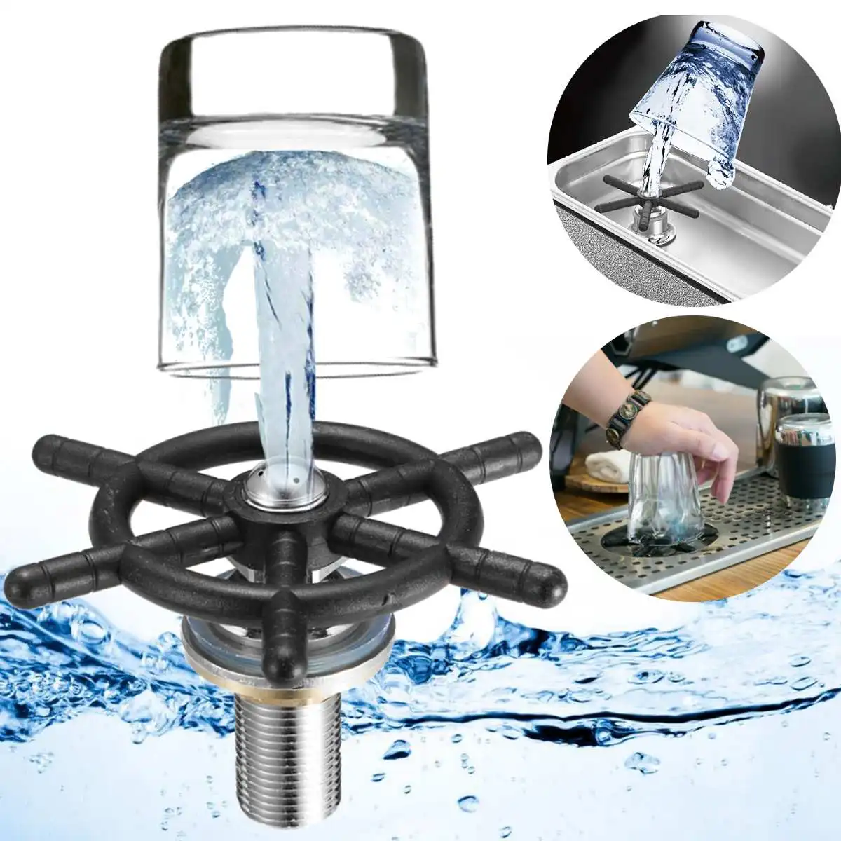 

Automatic Cup Washer Stainless Steel Bar Beer Tea Coffee Cup cleaning High Pressure Head Embedded Sink Faucet