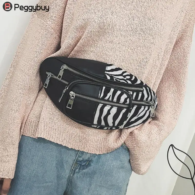 

Street PU Leather Waist Pack Women Girls Fanny Pack Shoulder Chest Belt Bags Pouch