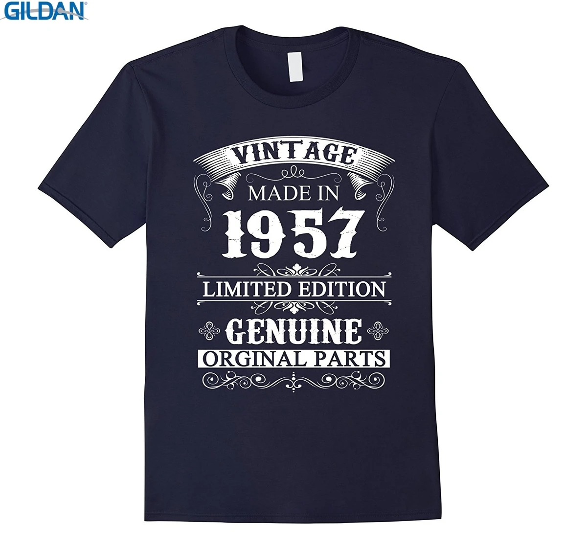 

GILDAN 100% Cotton O-neck custom printed T-shirt Made In 1957 60 Years Old Shirt 60th Birthday Gift Idea