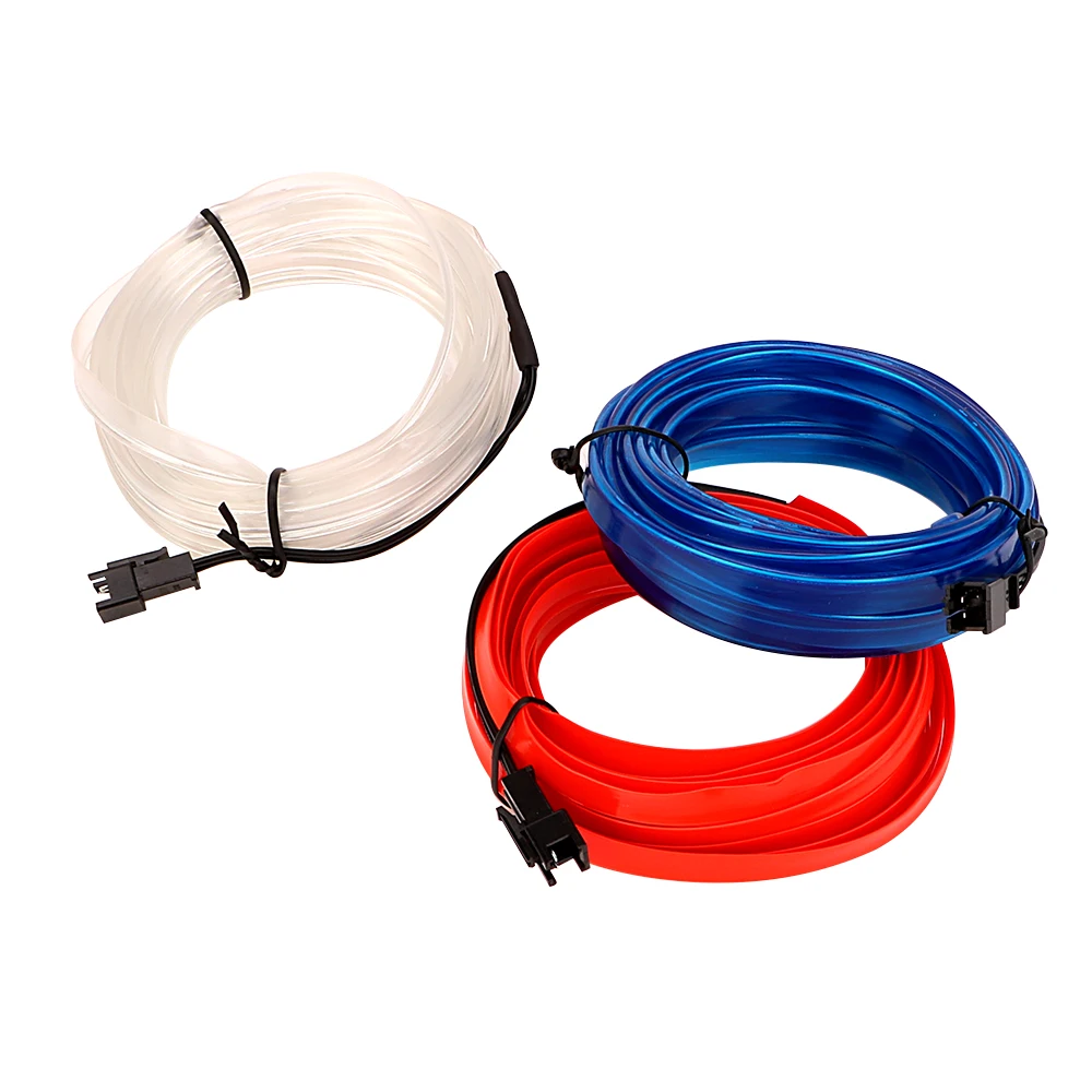 LEEPEE Interior Decoration Car styling 12V LED Cold lights 3meter Light Strips Decorative Lamp Flexible Neon EL Wire | Автомобили и