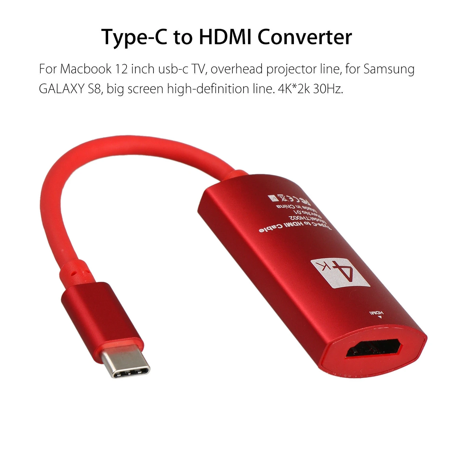 USB-C type-C к HDMI HDTV адаптер 4K x 2K UHD type C для samsung Galaxy S9 S8+ Note 8 20 см