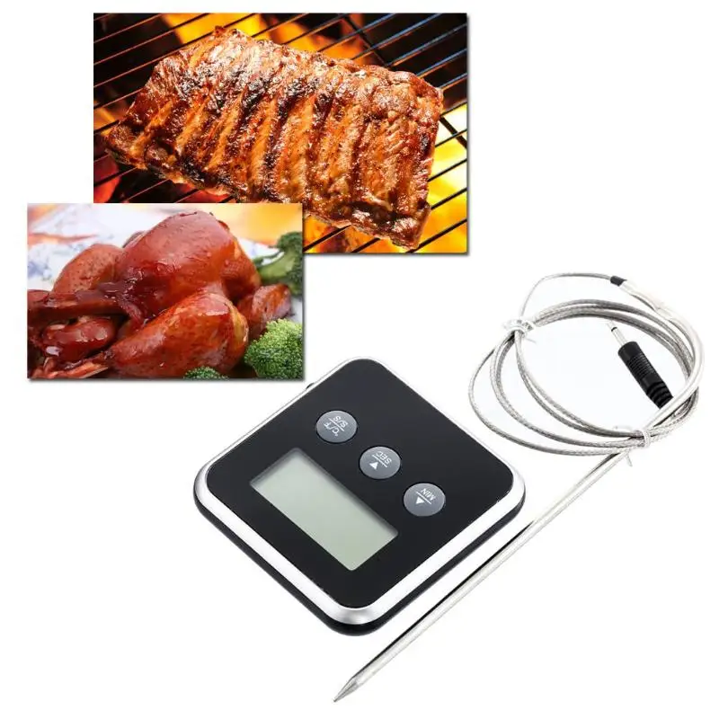 Мгновенное чтение Eddingtons цифровой термометр Таймер Кухня барбекю Мясо термометр с Дистанционный датчик температуры печи датчик Оповещения