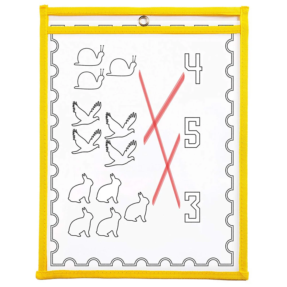  10 Dry Erase Pockets Oversize 9 x 12 Inch Pockets Perfect Classroom Organization Reusable Dry Erase - 32955778721