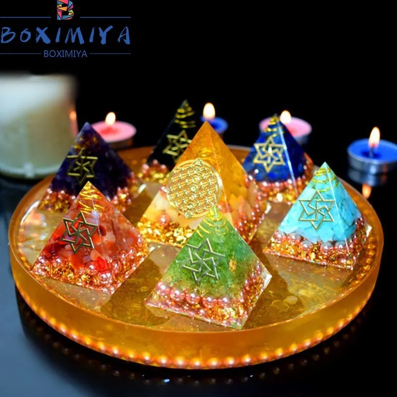 

2019 Orgonita Piramide Auras Hand-made Energy Seven Chakras Health Wealth Help Career Love Family Happy Jewelry Wholesale