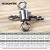 50pcs/lot Ball Bearing Swivel Solid Rings Fishing Connector 3/0-14#  Round 8 Shape Eye Rolling Swivels Carp Fishing Accessories ► Photo 2/6