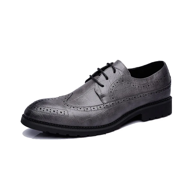 Black Dos gray Se Vestem Clássico Cavalheiro Business Casual Luxo Homens Couro Sapatos De brown qwgOnUTPz