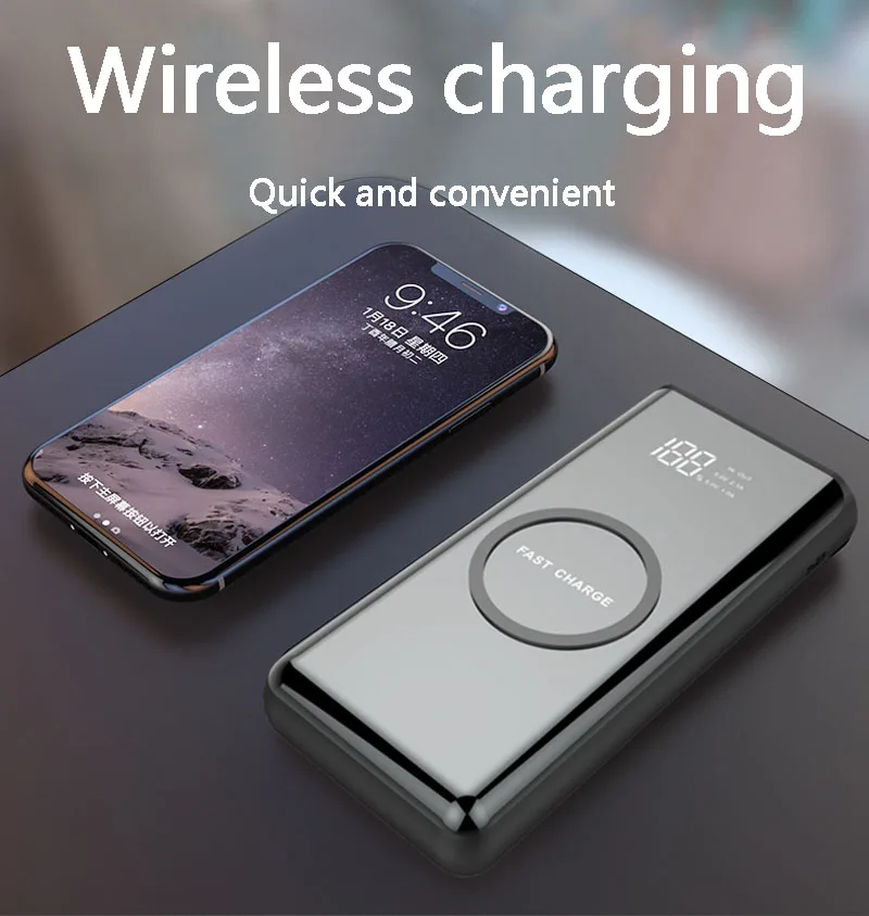 Wireless charging Power Bank External Battery 20000mAh Portable Mobile Backup Bank Charger for Android iPhones Wireless charging Power Bank External Battery 20000mAh Portable Mobile Backup Bank Charger for Android iPhones