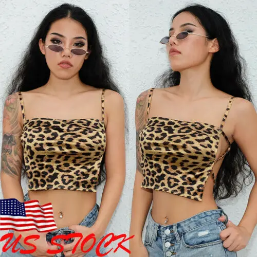 

2019 Womens Leopard Sexy Top Vest Sleeveless Summer Beach Casual T-Shirt Club Wear