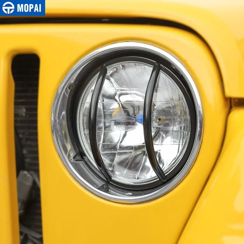 MOPAI колпачки для фар Jeep Wrangler TJ 1997 2006 металлическая крышка передней фары