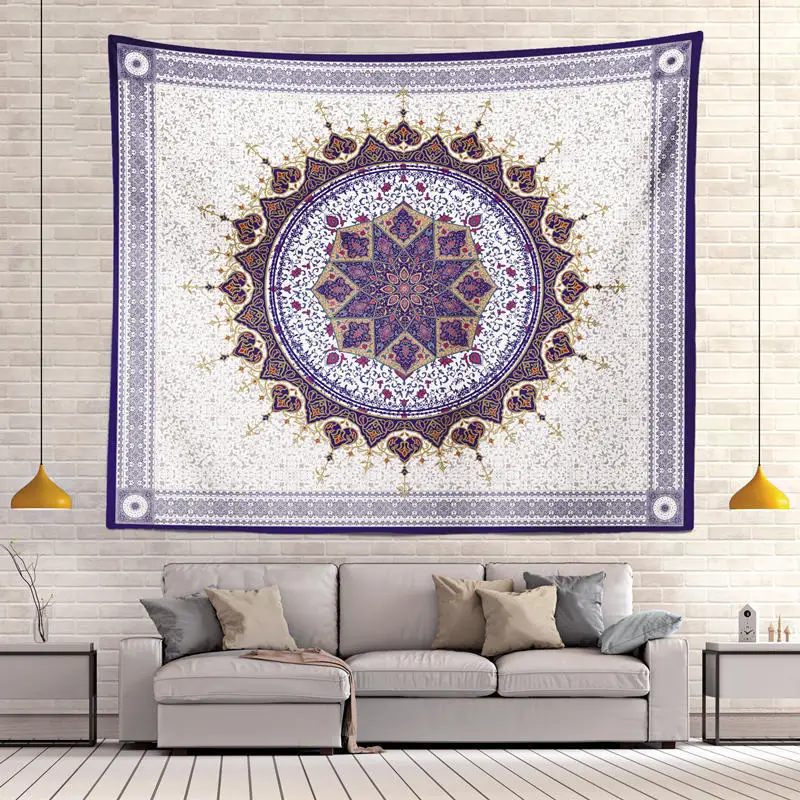 

India Mandala Tapestry Macrame Wall Hanging Polyester Floral Printed Boho Decor Witchcraft Wall Cloth Tapestries Carpet Blanket