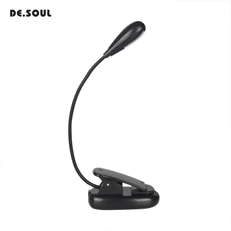 

DE.SOUL Single pole 4 LED clip Desk Lamp Flexible Table Lamp For Bedside Book Reading Study Office Work Children Night Light