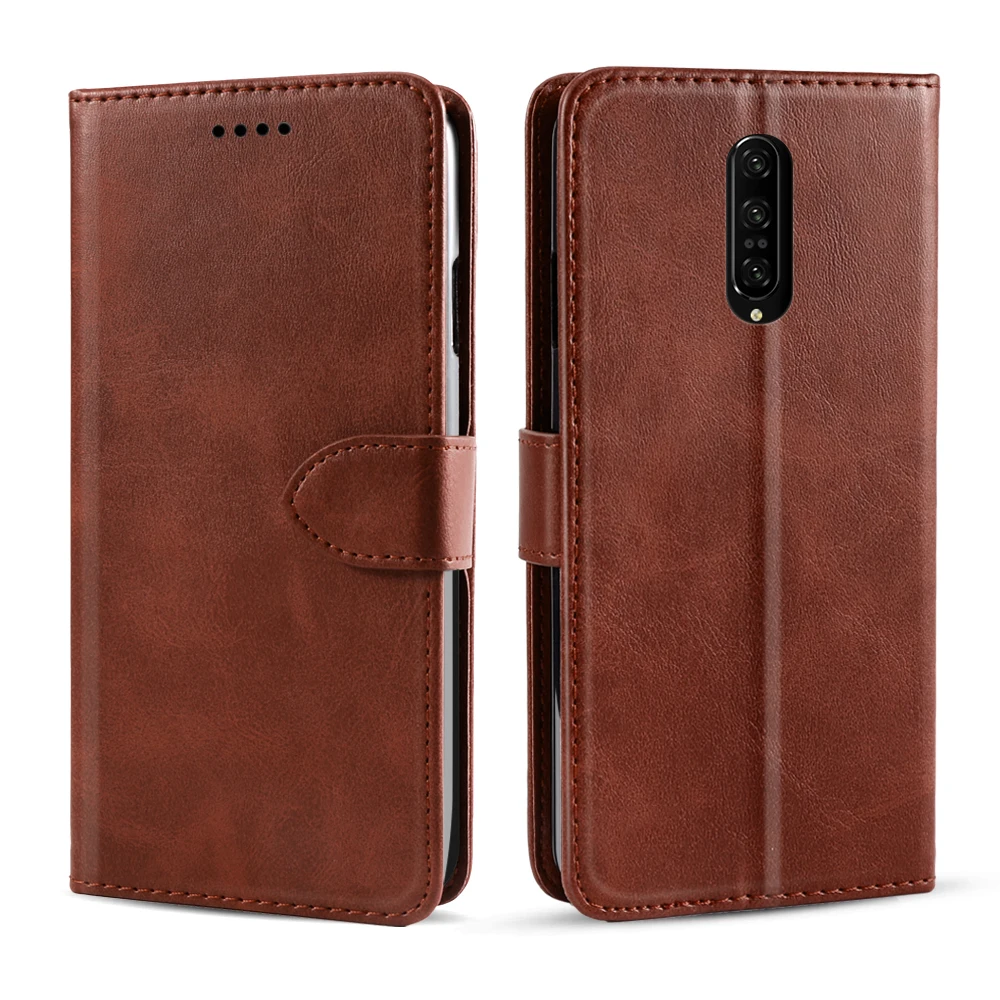 

For Oneplus 7 Pro Case Luxury Retro Calf Grain PU Leather Flip Stand Magnetic Wallet Funda For One Plus 7 Pro Case Card Holder